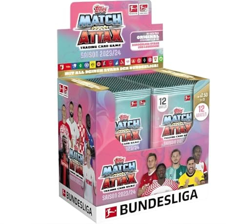 Topps Bundesliga Match Attax 2023-2024 - Bundle -Display mit 36 Tüten + Heartforcards® Versandschutz