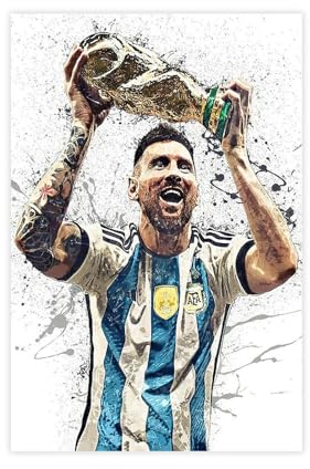 MNYUEQIN Messi Poster Fußball 1 Leinwand Poster Wandkunst Dekordruck Bild Gemälde Für Wohnzimmer Schlafzimmer Dekoration Unframe: 12x18inch(30x45cm)