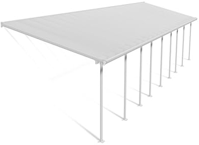 Canopia by Palram Terrassenüberdachung Alu Feria 3X12.76 Polycarbonat Hohlkammerplatten Pergola 1276 x 300 cm Weiss zur Überdachung ihrer Terrasse