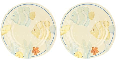 THUN, Juego de 2 platos llanos de melamina, línea Mare da Amare, idea regalo para la cocina, diámetro 27 cm