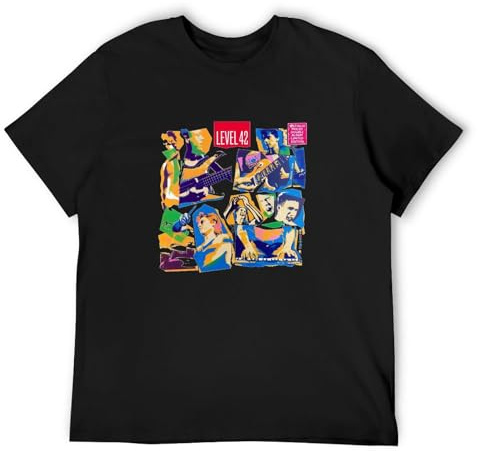 ZHUGU Level 42 A Physical Presence Funk Men Crew Neck Digital Printed T Shirt Black