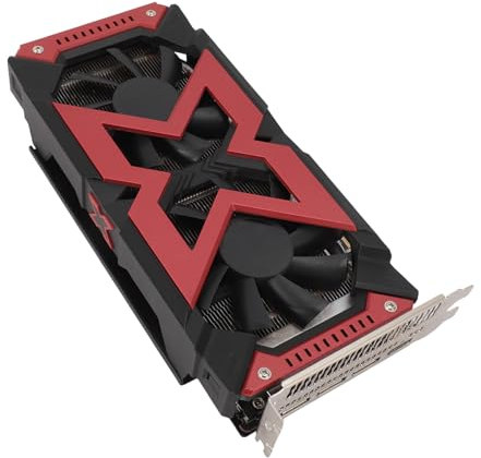 Bewinner RX580-Grafikkarte, 8 GB GDDR5 256-Bit-GPU-Grafikkarten, 4096 X 2160 Desktop-Grafikkarte für Büro und Gaming, 3DP HDMI-Ausgang, PCI Express 3.0 mit Zwei Lüftern