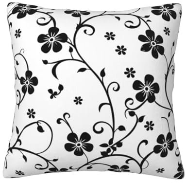 2er Set Kissenbezug 70x70 cm Samt Sofakissen Kissenbezüge Vegetativ Couchkissen Dekokissen Sofa Kissen Schwarz Weich Zierkissen mit Verstecktem Reißverschluss für Schlafzimmer Wohnzimmer Balkon -TR68