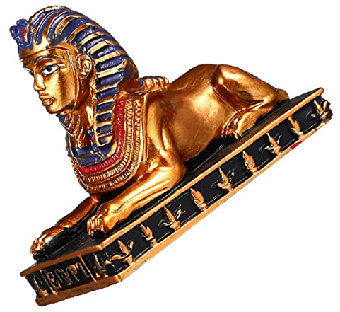 Amosfun Sphinx Tutanchamun-Statue ägyptische -skulptur Figur der Wächtergottheit alte ägyptische Statue Vintage Dekoration Retro Dekoration Tischdekoration ägyptisches Harz