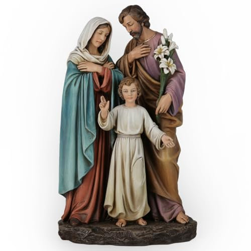 BC katholische Heilige Familie, Statue Jugend Jesus, St.Josef, Jungfrau Maria, Inneneinrichtung, inspirierende Heimdekoration, Weihnachtskollektion, religiöses Geschenk, 30,5 cm H Renaissance-Skulptur