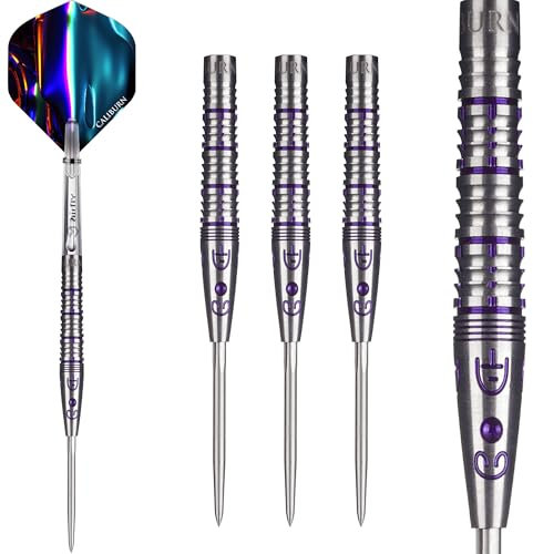 Caliburn Players Darts | Steel Tip | 95% | Tungsten | Ameth | Darts Set | 22.5g EVO Points | Stems | Flights