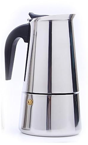 Caffettiera in acciaio inox per caffè espresso da 2/4/6/9 tazze, per caffè italiano, moka da 2/4/6/9 tazze, in acciaio inox (B-9 tazze/450 ml)