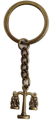 weilove Porte-clés Justice en bronze, porte-clés à échelle, cadeau de diplômé en droit, cadeau d'échelle, cadeau Balance, cadeau d'avocat, Bronze antique., 22x17mm