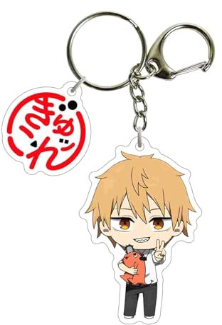 gangdiude-eu Chainsaw Man Cute Keychain Denji Pendant Pochita Acrylic Keychain Anime Keychain Novelty Backpack Bag Pendant Decoration Accessories