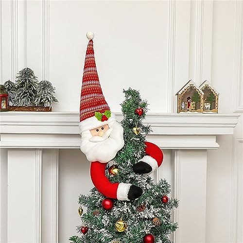 Christmas Tree Topper Snowman Santa Claus Hugger Tree Topper Ornament for Christmas Winter Holiday Home Decorations (Santa Claus, 96cm*60cm)