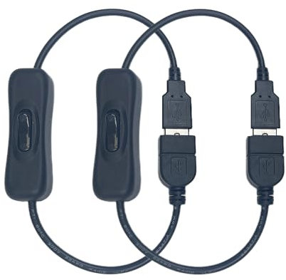 Clearhill Interruttore dimmer USB maschio e femmina, confezione da 2 pezzi, con interruttore on/off, cavo 22 AWG, per PC, TV, auto, ventola USB, strisce LED da 5 V