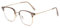 LJCZKA Blaulichtfilter Brille Halb-Randlos Metallrahmen Computerbrille für Herren Damen Quadratische Gaming TV Computerbrille Klare Linse UV 400 Schutz Augenbelastung Reduzieren (Braun Gold)