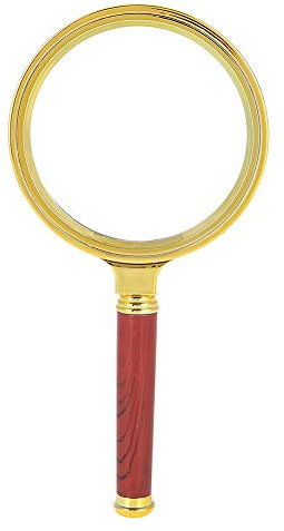 Handlupe, Tragbare Lupe, 6-fache Lupe, Tragbare Handlupe mit Abnehmbarem Holzgriff, Handlupe Zum Lesen, Überprüfen von Schmuck