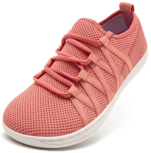 VLHGCG Wide Toe Box Shoes Barefoot Trainers Women Minimalist Zero Drop Sole Sneakers Minimalist Pink Size Lightweight and Breathable UK9