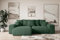 ALTDECOR Ecksofa mit Schlaffunktion und Bettkasten Corner Sofa Eckcouch Couch L-Form universal, Links/rechts angeordnet Schlafcouch Ausziehbar Wohnlandschaft Eskar-L -256x165x84cm Grün