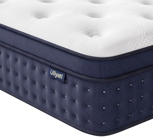 Uliyati 5FT King Size Mattress, 10 Inch Gel Memory Foam Hybrid, 7-Zone Orthopaedic Pocket Sprung Support with Motion Isolation - Medium Firm, 150x200cm