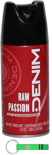 24x Denim Deodorante Spray Corpo Raw Passion - Körperspray-Deodorant - Klassisch maskulin, frisch und mit einem unverwechselbaren - Deo 150ml + Beni Culinari Kostenloser Schlüsselanhänger