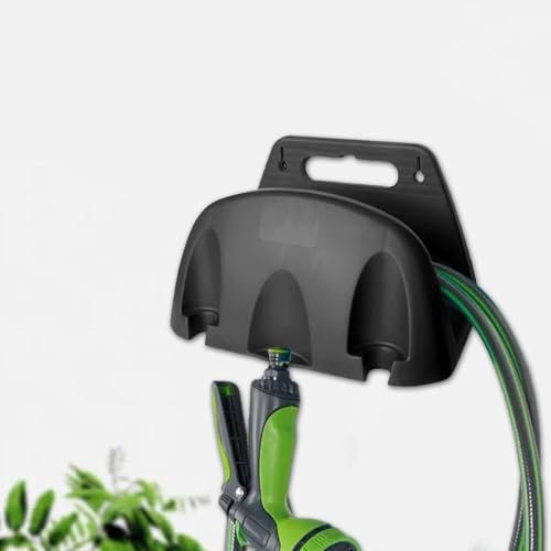Gartenschlauch Halterung Wand Schlauchhalter aus Kunststoff, Wasserschlauchhalter zur Wandmontage, Schlauch-Wandhalter Gartenschlauch Aufhängung, Schlauchaufhänger für Garten Hof Garage Rasen (Black)