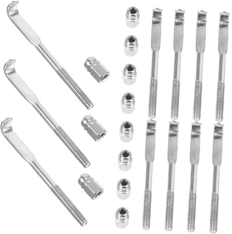 24pcs Silver Metal Banjo Hook Brackets Replacement Nuts | Silver Finish, Precision-Handled Build, Light Weight, Suited to Banjo Players and Music Lovers Alike