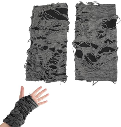 Halloween Handschuhe - Fingerlose Spinnennetz Spitzenhandschuhe für Party Kostüm, Gothic Hexen Kostüm Zubehör, Inklusive Lederarmband, Perfekt für Halloween Party, Rollenspiele und Themenpartys, Dame