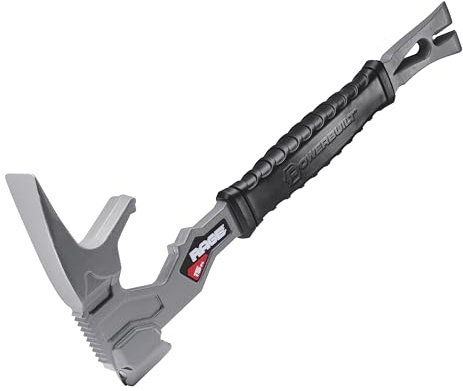 Powerbuilt 15 Inch Multi-Function Demolition Tool, Hammer, Nail Puller, Magnetic Nail Starter, Multi-Use, Heavy Duty Construction, DIY Hand Tools 942189GCT