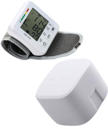 Handgelenkblutdruckmessgerät 1 Satz aus ABS mit Digitalem LCD | Große Ziffern, Klare Anzeige, Intelligentes Pumpen, Tragbare Box, für Hotel und Unterwegs am Handgelenk