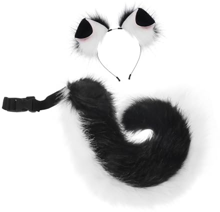 BABIBAOBEI Costume pour chien avec oreilles de chien, queue de chien, fausse fourrure, bandeau oreilles d'animal pour Noël, Halloween, cosplay, cadeaux