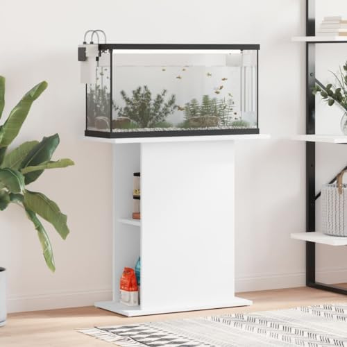 Nqyjm Aquariumständer Weiß 75x36x72,5 cm Holzwerkstoff Aquarium Unterschrank Tisch für Wohnzimmer und Büro