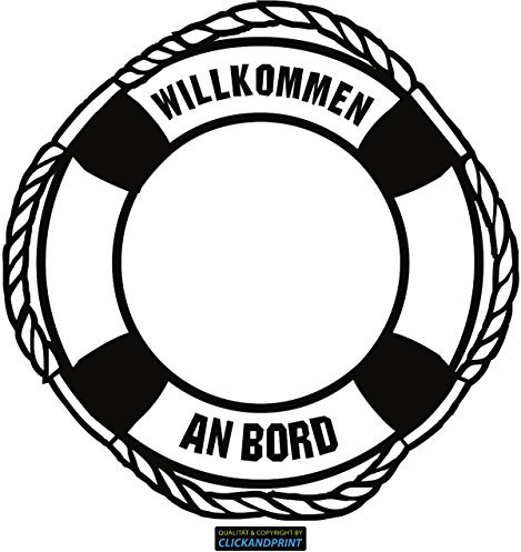 CLICKANDPRINT Aufkleber » Rettungsring, 10x9,9cm, Schwarz • Dekoaufkleber/Autoaufkleber/Sticker/Decal/Vinyl