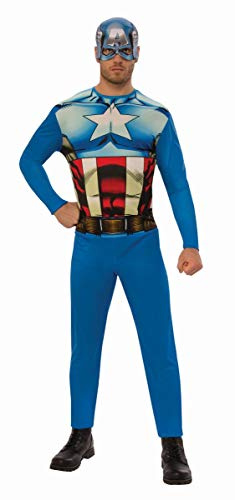 Rubies Offizielles Marvel Avenger-Lizenzprodukt, Captain America-Kostüm für Erwachsene