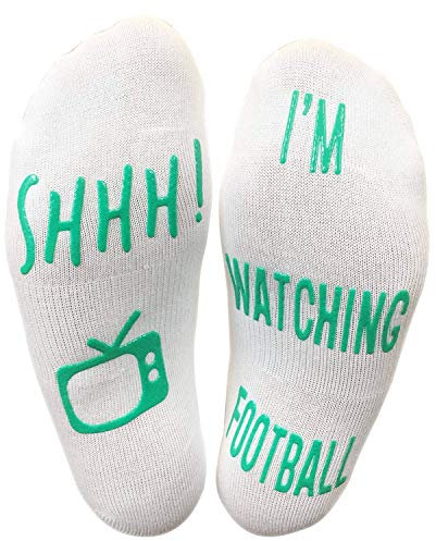 Vinsani® Shhh I'm Watching Football Funny Ankle Socks for Football Fans, Sports Lovers, Christmas, Birthday Gift – Unisex, Soft Cotton, Fits UK Sizes 4-10, for Sports Lovers
