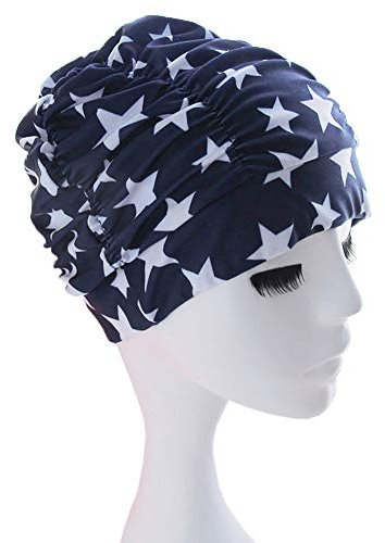 Amorar Badekappe Unisex Erwachsener Badehaube Bademütze Schwimmhaube Plissee Design Nylon atmungsaktiv Schwimmkappe Lange Haare Spa-Badekappe Schwimmen Hut