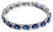Deyanse Armband Damen, Tennis Armband, 18K Weißgold Vergoldet Tennisarmband mit Oval & Rund Zirkonia Geburtsstein, 18.5cm Armkette, Oval Saphir Blau Charm Armband mit Geschenkbox für Frau Mutter