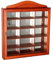 Vitrine murale en bois et verre, fermeture magnétique, 42 cm.