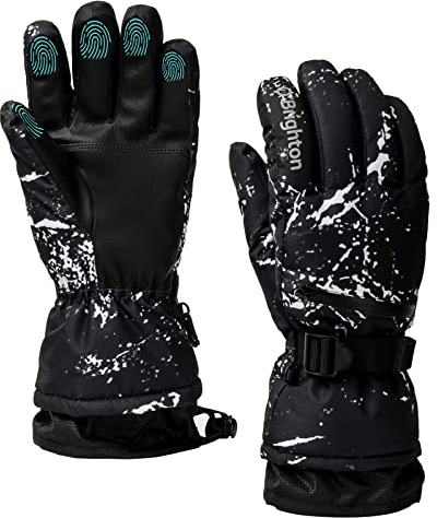 O’Brighton Skihandschuhe Herren Damen Warme Handschuhe Winter, Wasserdichter Fahrradhandschuhe Touchscreen,Leicht und Strapazierfähig Winddichte zum Laufen, Fahren, Radfahren, Wandern,rutschfeste