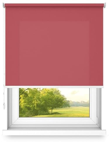Time4Blinds Freihängendes Rollo, Wand- oder Deckenmontage, große Größe, FI 32, Stahlhalterung, halbverdunkelnd, Rot, 1300 x 2400 mm