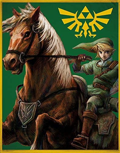 The Legend of Zelda Wohndecke Grün 160 x 200 cm super weiche Flanell-Decke Kuscheldecke Sofadecke Fleece-Decke Hyrule Triforce Links Awakening Breath of the Wild Princess pass. zur Bettwäsche