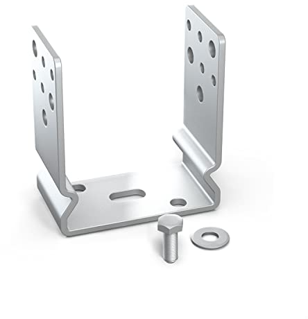 MAXERIO 101 mm Pfostenträger; U-Winkel mit Langloch für Core Schraubfundament; 4er Set