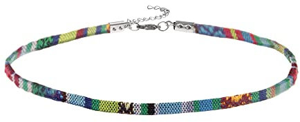 Made by Nami Boho Surfer Choker-Halsband - Verstellbar und 100% Wasserfest - Bunte Ethno Hippie Choker-Kette für Damen und Mädchen - Handmade Sommer Festival Strand Accessoires (Türkis)