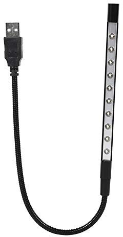 Ymiko Mini USB LED Light Lámpara de lectura USB LED Laptop Light con cuello de cisne flexible para laptop PC Computer Keyboard(negro)