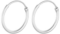 Pernille Corydon Creolen Silber - Tiny Plain Ø 13 mm glänzend - Silber 925 - E137s