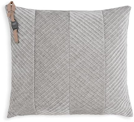 Knit Factory - Beau Kissen - Velourkissen - Modischen Streifenmusters - Sofakissen - 50x50 - Grau