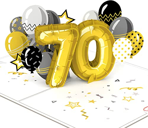 papercrush® Pop Up Karte 70. Geburtstag - 3D Geburtstagskarte mit 70 für Frau & Mann, Glückwunschkarte oder Gratulationskarte für Glückwünsche zu 70 Jahren Geburtstag für Mama, Oma, Papa und Ehemann