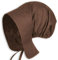 MYTHOLON Greta Magdhaube, Mittelalter Haube, Kopfbedeckung Damen Canvas Baumwolle, Verkleidung Kostüm LARP (Braun)
