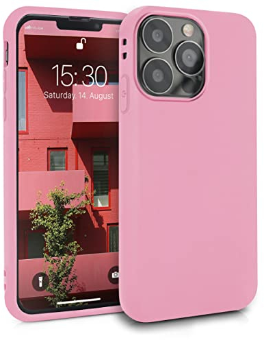 MyGadget Hülle kompatibel mit iPhone 13 Pro - robuste Handyhülle TPU Case Slim Silikonhülle - Back Cover Kratzfest Schutzhülle matt Rosa