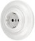 Enchufe empotrable de porcelana retro, todo en uno, serie PR1, color blanco
