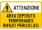 NEW CARTELLO SEGNALETICO - attenzione area deposito temporaneo rifiuti pericolosi - Adesivo Extra Resistente, Pannello in Forex, Pannello In Alluminio (ADESIVO 30X42 CM)