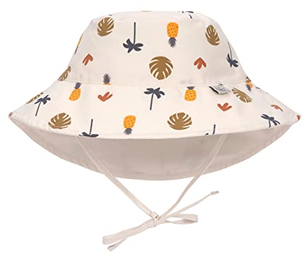 LÄSSIG Baby Kinder Sonnenhut Strandhut Kinderhut Babymütze Wendbar Atmungsaktiv UV-Schutz 50+/Splash & Fun Sun Protection Bucket Hat 2022 Mehrfarbig (Botanical Offwhite, 46/49)