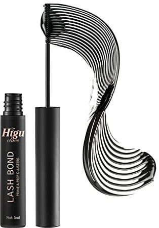 Cluster Lash Glue, Black Eyelash Glue for Individual Lashes Higu Lash Bond Glue for Lash Clusters DIY Lash Extension Glue All Day Wear Super Strong Hold 72 Hours (5ml)