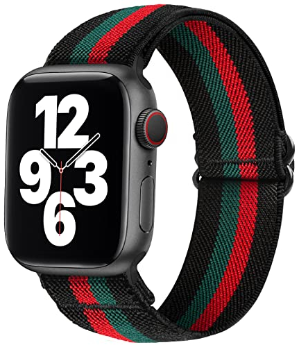 SITAFU Cinturino Compatibile con Apple Watch Cinturino 42mm 44mm 45mm Uomo Donna,Nylon Elastico Intrecciato Regolabile Sport Cinturini di Ricambio Compatibile per iWatch Series 7 6 5 4 3 2 1 SE